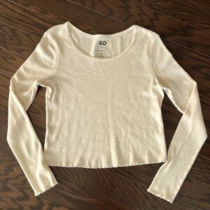 SO large cream colored, long sleeve shirt
